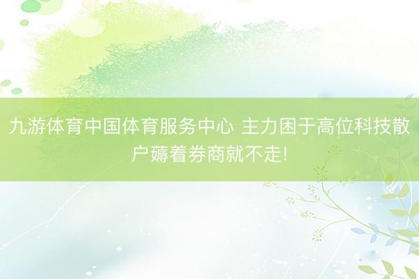 九游体育中国体育服务中心 主力困于高位科技散户薅着券商就不走!