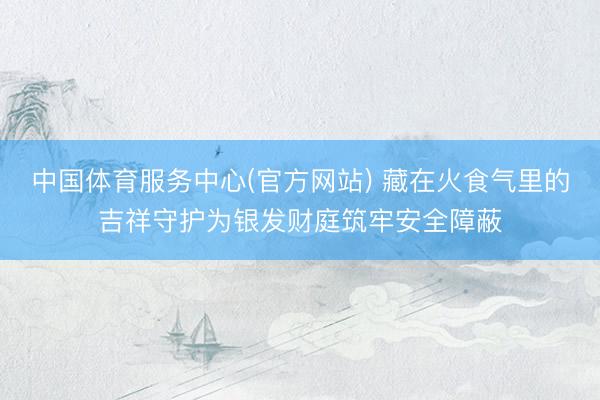 中国体育服务中心(官方网站) 藏在火食气里的吉祥守护为银发财庭筑牢安全障蔽