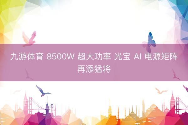 九游体育 8500W 超大功率 光宝 AI 电源矩阵再添猛将